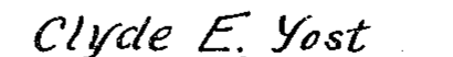 Clyde E. Yost, lettered on the original patent drawing