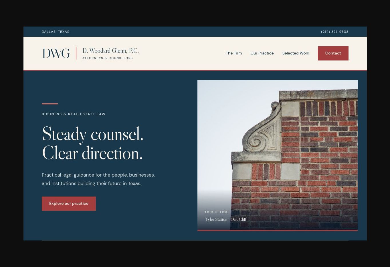 D. Woodard Glenn, P.C. website design