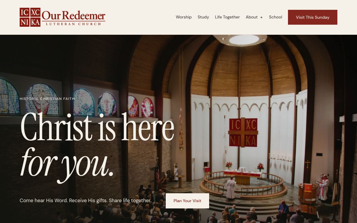 Our Redeemer website design
