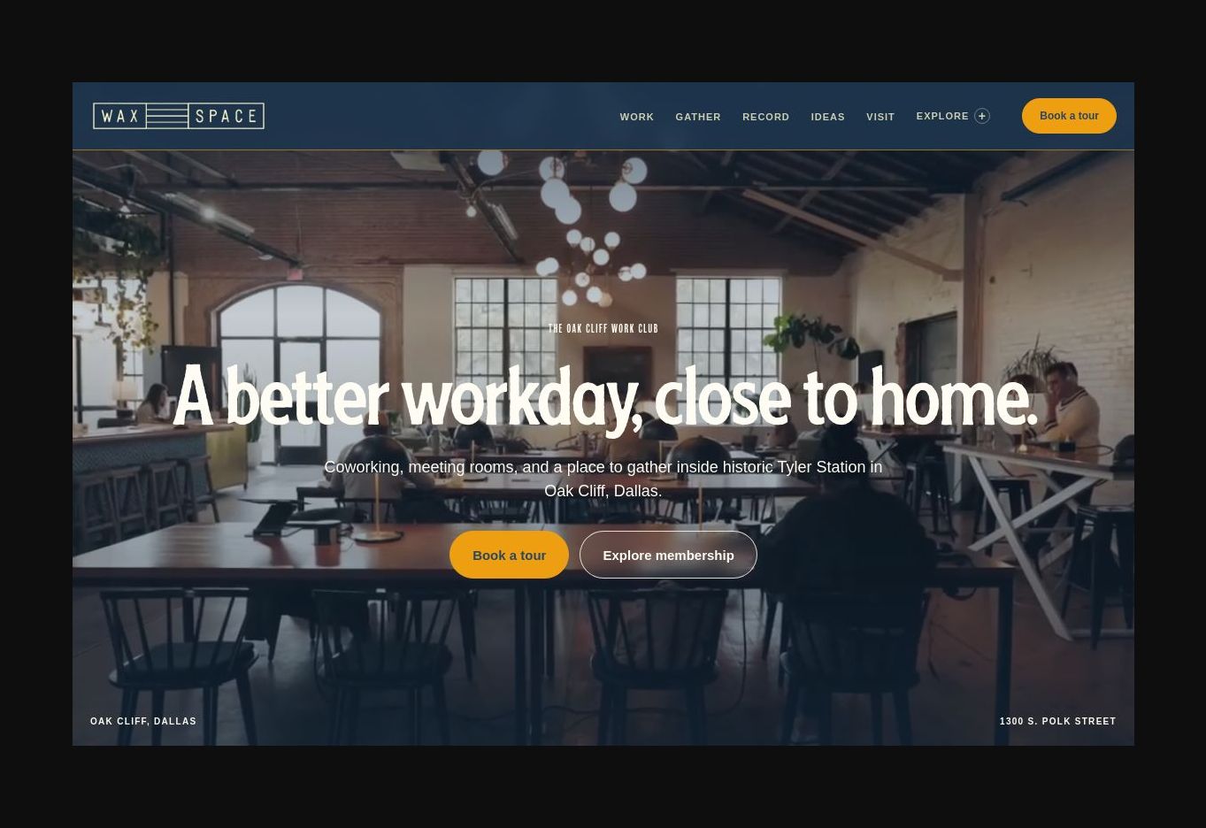 Wax Space website design